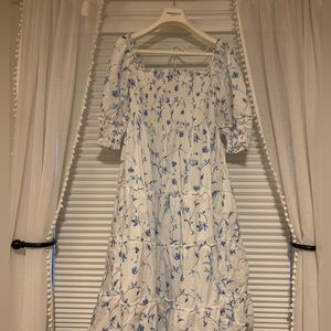 Blue Botanical Hill House Nap Dress Nesli Size L